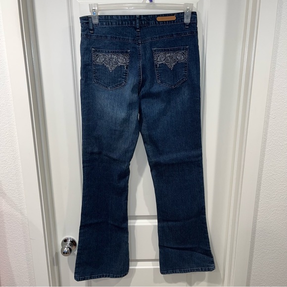 Cos Jeans regular Fit Jeans Women sz 8 Dark Wash Embroidery Embellished 90s Y2K - Picture 3 of 4